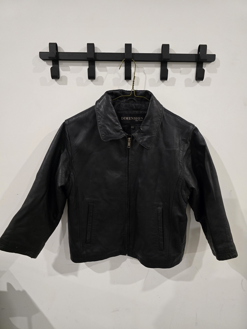 Dimension Newyork Black Kids' Leather Jacket